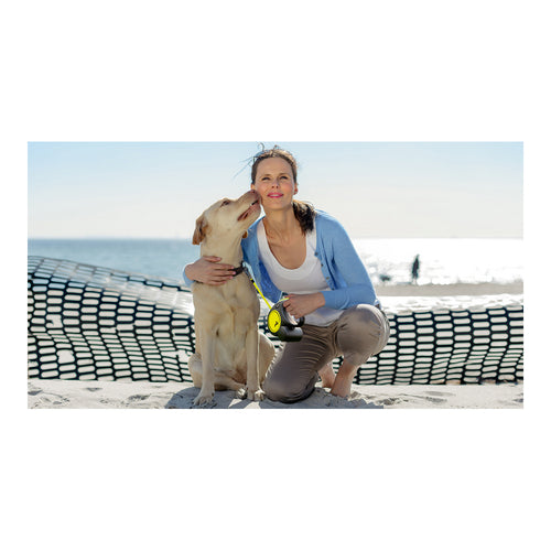 Laisse rétractable chien Flexi New Classic Néon 5 m – Taille S (jusqu’à 15 kg)