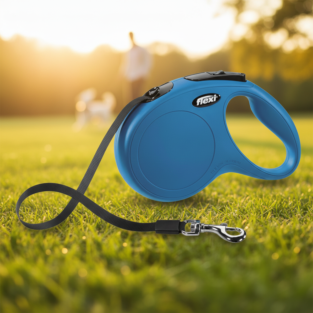 Flexi New Classic Roll-Leine 5 m, blau – Größe M