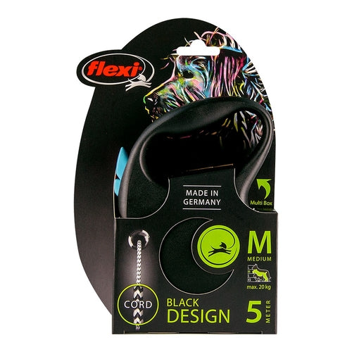 Flexi Black Design Rollleine 3 m – Blau XS