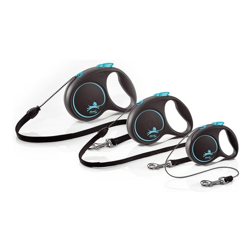 Flexi Black Design Rollleine 3 m – Blau XS