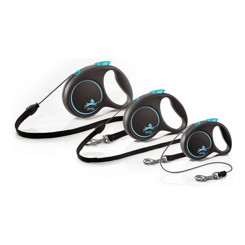 Flexi Black Design Rollleine 3 m – Blau XS